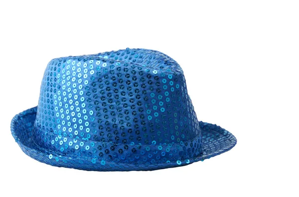 Chapeau bleu brillant isolé sur blanc — Photo