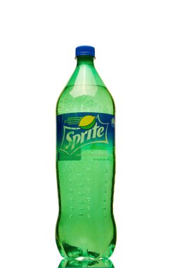 Minsk Belarus Mayıs 2018.Sprite popüler limon-limon aromalı meşrubat Coca-Cola şirketi tarafından oluşturulan.