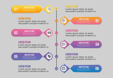 Vektör Infographics Elements Şablon Tasarım. Pazarlama Simgeleri ile İş Veri Görselleştirme Zaman Çizelgesi en yararlı sunum, diyagramlar, yıllık raporlar, iş akışı düzeni için kullanılabilir