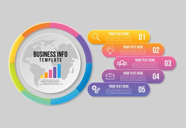 Vector Infographics Elements Template Design Business Data Visualization Timeline Marketing — Stock Vector