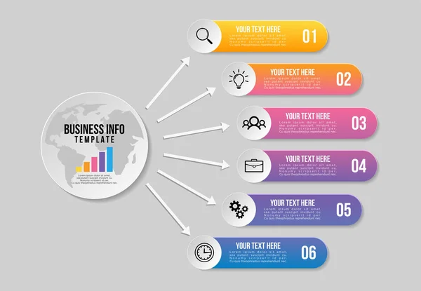 Vector Infographics Elements Template Design Business Data Visualization Timeline Marketing — Stock Vector