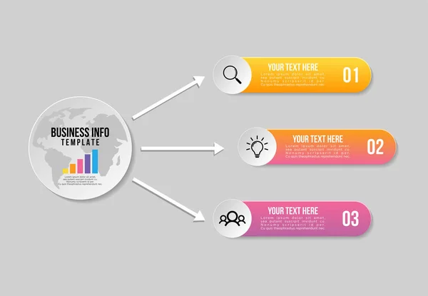 Elementi Infografici Vettoriali Template Design Visualizzazione Dei Dati Aziendali Timeline — Vettoriale Stock