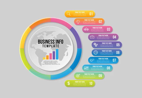 Vector Infographics Elements Template Design Business Data Visualization Timeline Marketing — Stock Vector