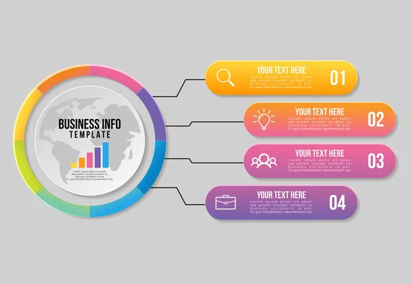 Vektor Infographics Element Mall Design Affärs Data Visualisering Tidslinje Med — Stock vektor