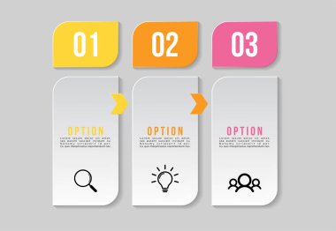 Vektör Infographics Elements Şablon Tasarım. Seçenekler Adımları ile İş Veri Görselleştirme Zaman Çizelgesi, Pazarlama Simgeleri en yararlı sunum, diyagramlar, yıllık raporlar, iş akışı düzeni için kullanılabilir
