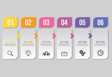 Vektör Infographics Elements Şablon Tasarım. Seçenekler Adımları ile İş Veri Görselleştirme Zaman Çizelgesi, Pazarlama Simgeleri en yararlı sunum, diyagramlar, yıllık raporlar, iş akışı düzeni için kullanılabilir