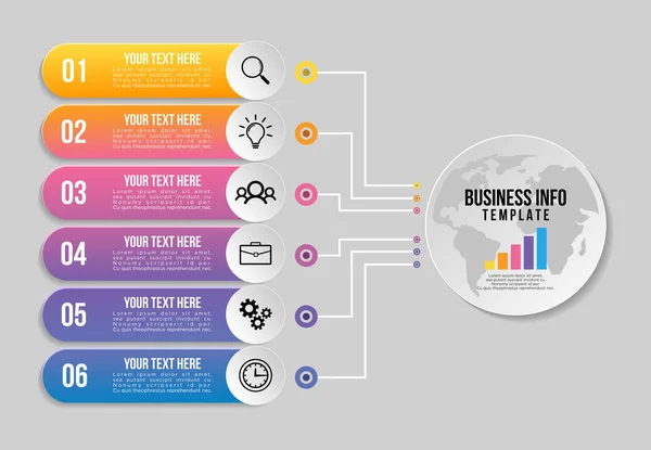 Шаблон векторного инфографического дизайна с опциями Шаги и рынок — стоковый вектор