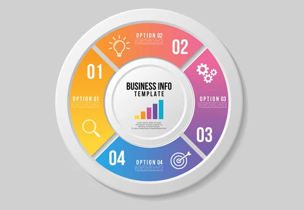 Vector Infographic Design Template with Options Steps and Market — Stock Vector