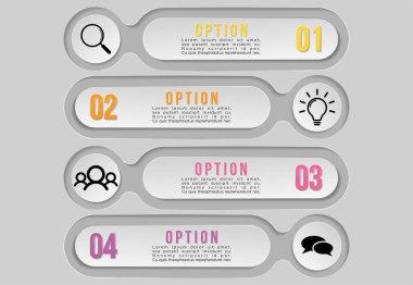 Vektör Infografik Tasarım Şablonu Seçenekleri Adımlar ve Pazar ile
