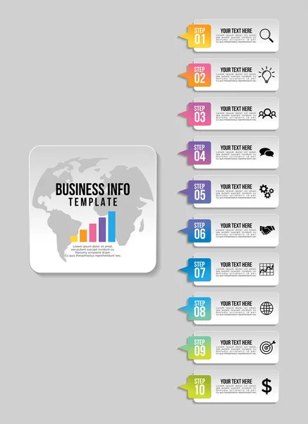 Vector Infographic Design Template with Options Steps and Market — Stock Vector