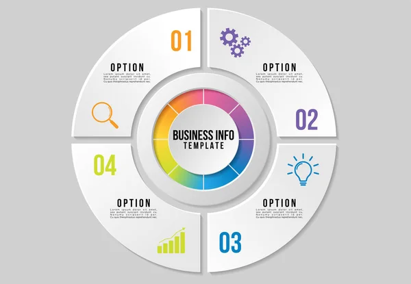 Vector Infographic Design Template with Options Steps and Market — Stock Vector