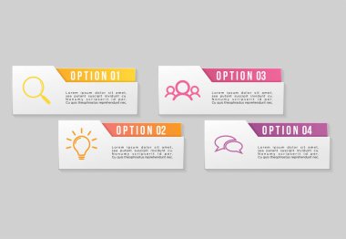 Vektör Infographics Elements Şablon Tasarım. Seçenekler Adımları ile İş Veri Görselleştirme Zaman Çizelgesi, Pazarlama Simgeleri en yararlı sunum, diyagramlar, yıllık raporlar, iş akışı düzeni için kullanılabilir