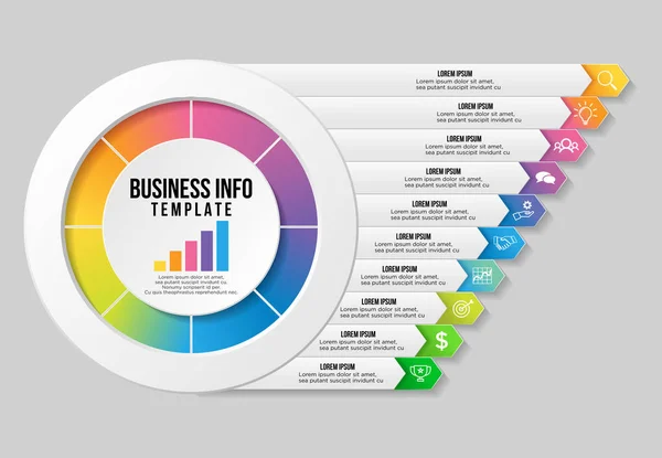 Vector Infographics Elements Template Design Business Data Visualization Timeline Options — Stock Vector