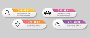 Vektör Infographics Elements Şablon Tasarım. Seçenekler Adımları ile İş Veri Görselleştirme Zaman Çizelgesi, Pazarlama Simgeleri en yararlı sunum, diyagramlar, yıllık raporlar, iş akışı düzeni için kullanılabilir