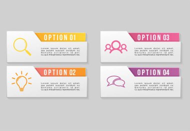 Vektör Infographics Elements Şablon Tasarım. Seçenekler Adımları ile İş Veri Görselleştirme Zaman Çizelgesi, Pazarlama Simgeleri en yararlı sunum, diyagramlar, yıllık raporlar, iş akışı düzeni için kullanılabilir