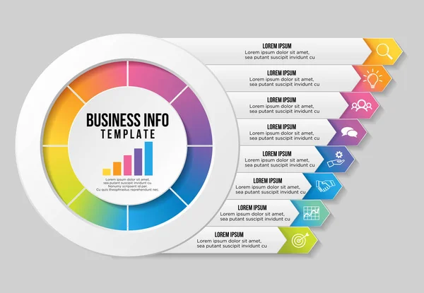 Conception Modèle Éléments Infographie Vectoriels Visualisation Des Données Entreprise Chronologie — Image vectorielle