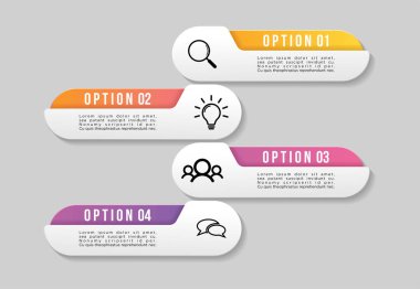 Seçenekler Adımlarıyla Zaman Çizelgesi Bilgi Grafiği Tasarım Şablonu. Başlatmak