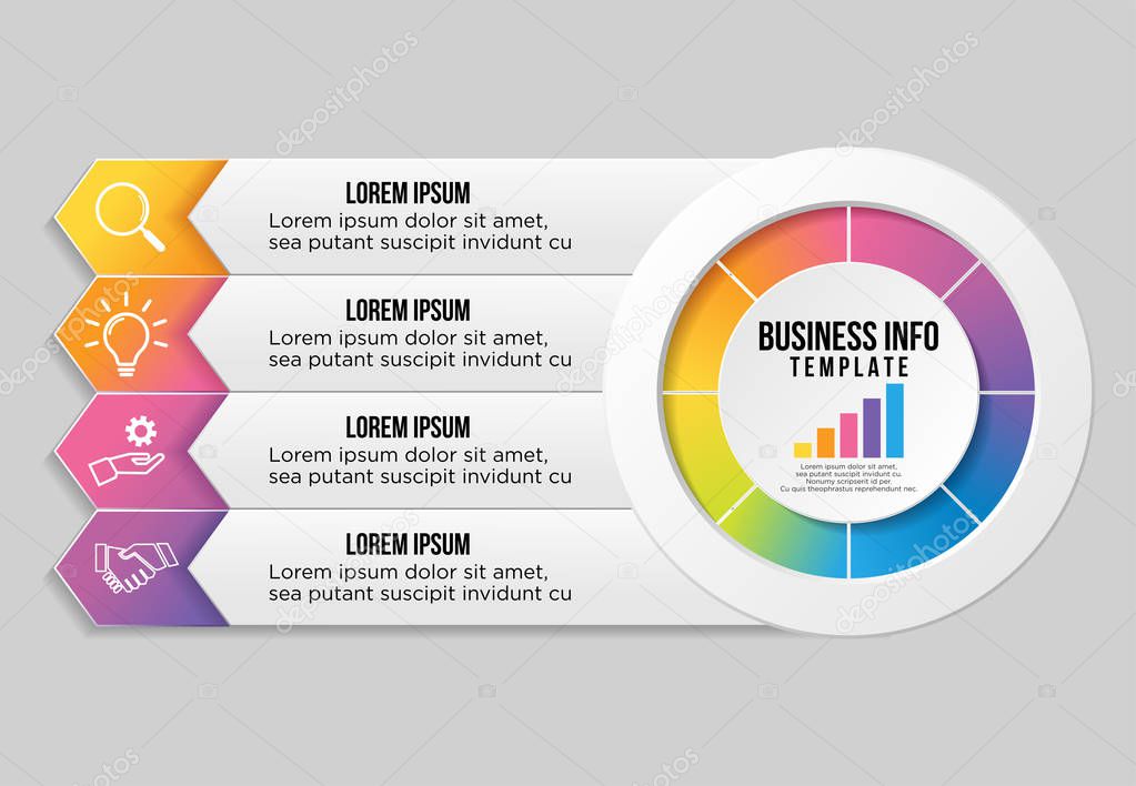 Vector Infographic Design Template with Options Steps and Market
