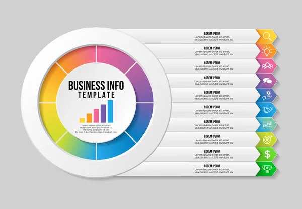 Šablona návrhu informačního grafického objektu Vector s možnostmi a trhem — Stockový vektor