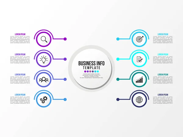 Plantilla Diseño Infografía Vectorial Con Pasos Opciones Iconos Marketing Pueden — Vector de stock