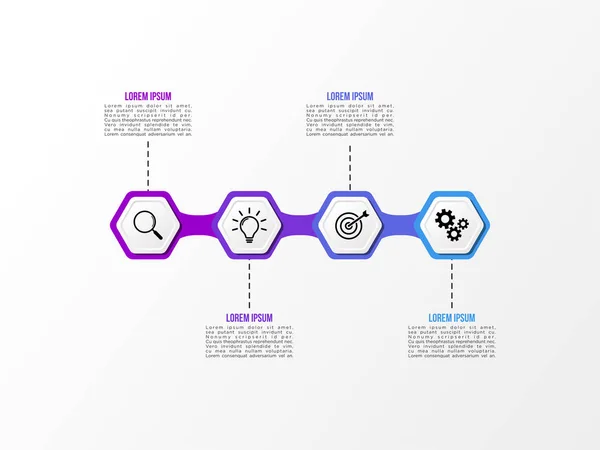 Шаблон Векторного Инфографического Дизайна Опциями Шаги Маркетинговые Иконки Могут Использованы — стоковый вектор