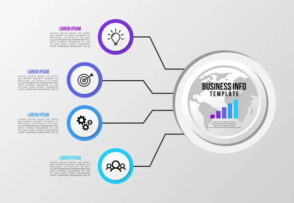 Vector Infographic Design Template Options Steps Marketing Icons Can Used — Stock Vector