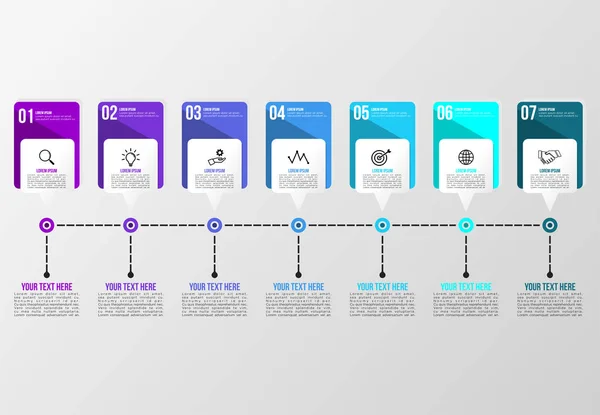 Plantilla Diseño Infografía Vectorial Con Pasos Opciones Iconos Marketing Pueden — Vector de stock