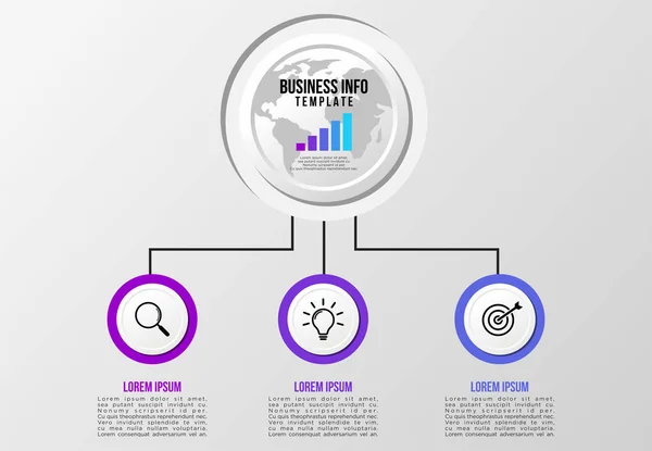 Plantilla Diseño Infografía Vectorial Con Pasos Opciones Iconos Marketing Pueden — Vector de stock