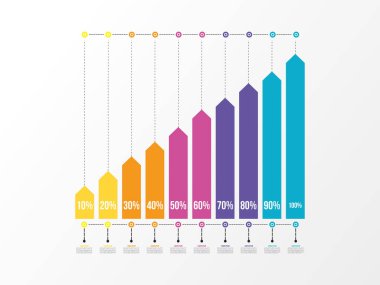 Vektör Infografik tasarım şablonu seçenekleri adımlar ve pazarlama simgeleri ile bilgi grafiği, sunumlar, süreç, diyagramları, yıllık raporlar, iş akışı düzeni için kullanılabilir. Vektör Illustration