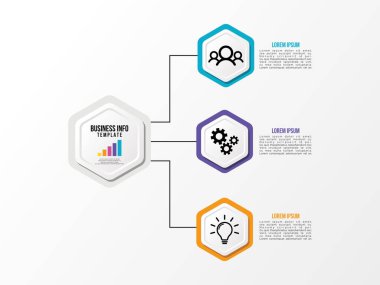 Vektör Infografik tasarım şablonu seçenekleri adımlar ve pazarlama simgeleri ile bilgi grafiği, sunumlar, süreç, diyagramları, yıllık raporlar, iş akışı düzeni için kullanılabilir. Vektör Illustration