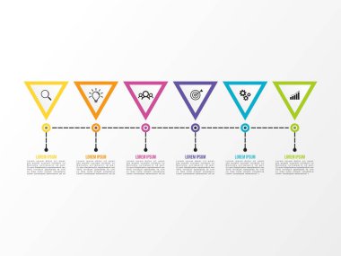 Vektör Infografik tasarım şablonu seçenekleri adımlar ve pazarlama simgeleri ile bilgi grafiği, sunumlar, süreç, diyagramları, yıllık raporlar, iş akışı düzeni için kullanılabilir. Vektör Illustration