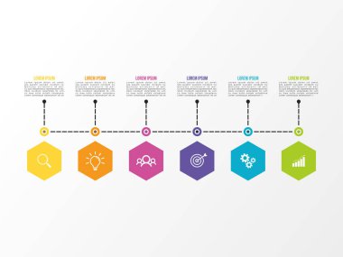 Vektör Infografik tasarım şablonu seçenekleri adımlar ve pazarlama simgeleri ile bilgi grafiği, sunumlar, süreç, diyagramları, yıllık raporlar, iş akışı düzeni için kullanılabilir. Vektör Illustration