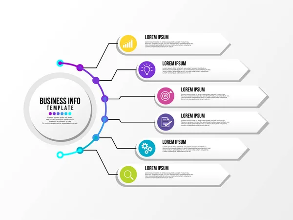 Plantilla Diseño Infografía Vectorial Con Pasos Opciones Iconos Marketing Pueden — Archivo Imágenes Vectoriales