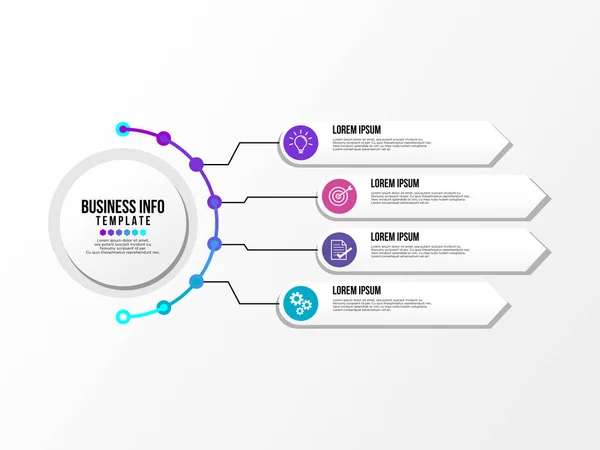 Modelo Design Infográfico Vetor Com Passos Opções Ícones Marketing Podem — Vetor de Stock