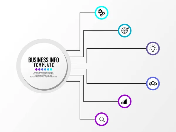 Plantilla Diseño Infografía Vectorial Con Pasos Opciones Iconos Marketing Pueden — Vector de stock