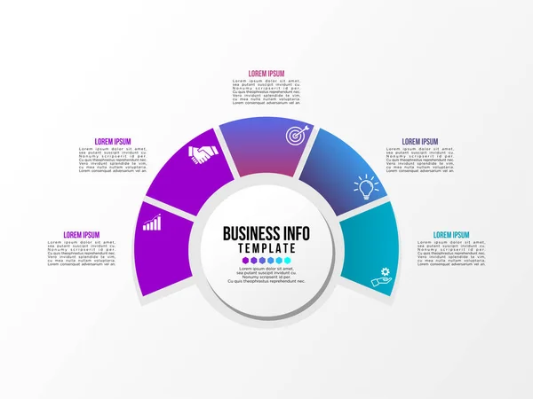 Modello Progettazione Infografica Vettoriale Con Opzioni Passi Icone Marketing Può — Vettoriale Stock