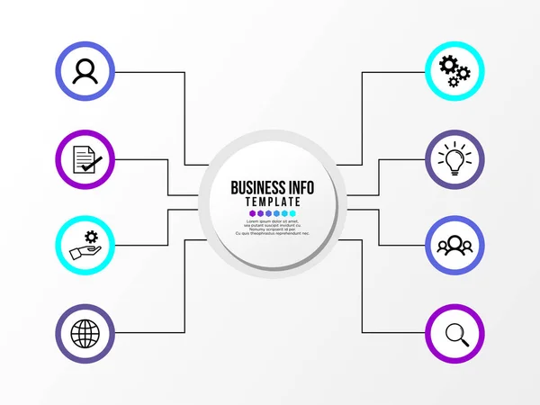 Plantilla Diseño Infografía Vectorial Con Pasos Opciones Iconos Marketing Pueden — Vector de stock