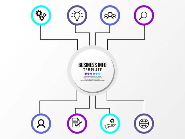 Vektor Infografik Design Vorlage Mit Optionen Schritte Und Marketing Symbole — Stockvektor