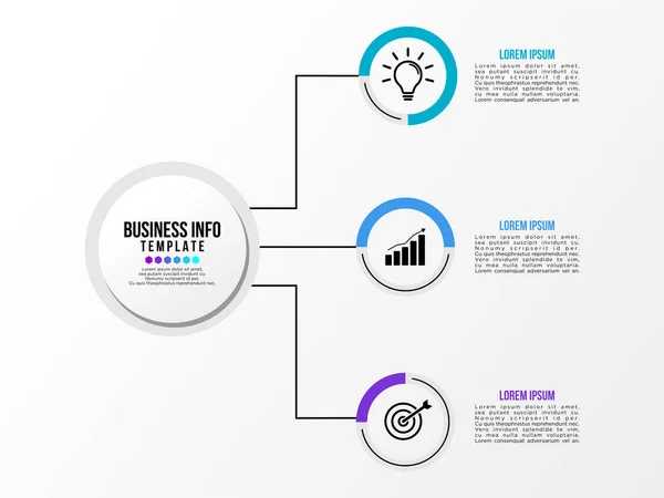 Vector Infographic Design Template Options Steps Marketing Icons Can Used — Stock Vector