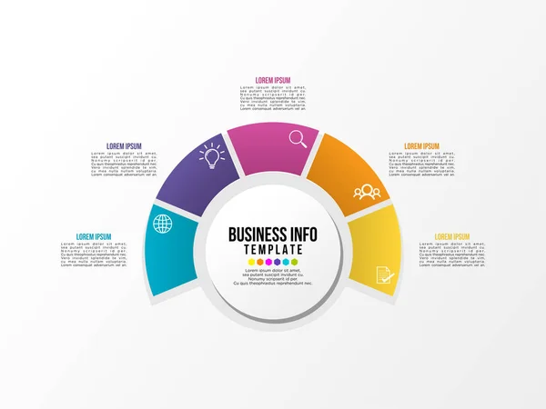 Modèle Vectoriel Conception Infographie Avec Des Étapes Options Des Icônes — Image vectorielle