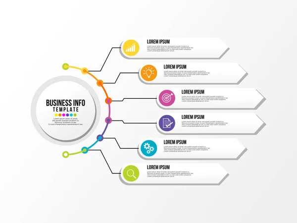 Plantilla Diseño Infografía Vectorial Con Pasos Opciones Iconos Marketing Pueden — Archivo Imágenes Vectoriales