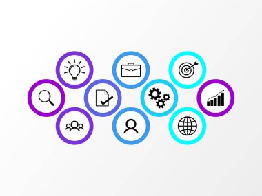 Vektör Infografik tasarım şablonu seçenekleri adımlar ve pazarlama simgeleri ile bilgi grafiği, sunumlar, süreç, diyagramları, yıllık raporlar, iş akışı düzeni için kullanılabilir. Vektör Illustration