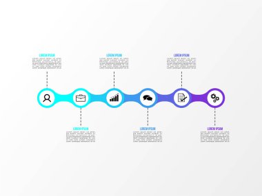 Vektör Infografik tasarım şablonu seçenekleri adımlar ve pazarlama simgeleri ile bilgi grafiği, sunumlar, süreç, diyagramları, yıllık raporlar, iş akışı düzeni için kullanılabilir. Vektör Illustration