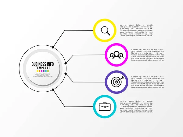 Modelo Design Infográfico Vetor Com Passos Opções Ícones Marketing Podem — Vetor de Stock