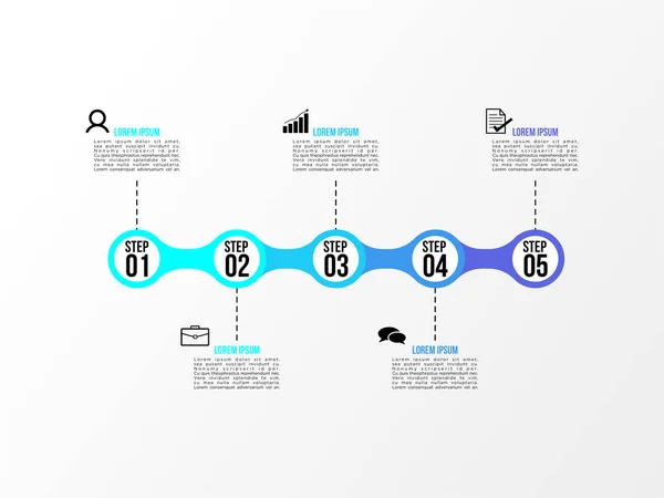 Vektör Infografik Tasarım Şablonu Seçenekleri Adımlar Pazarlama Simgeleri Ile Bilgi — Stok Vektör