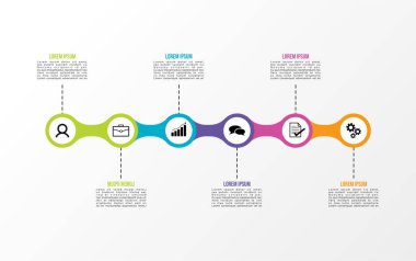 Vektör Infografik tasarım şablonu seçenekleri adımlar ve pazarlama simgeleri ile bilgi grafiği, sunumlar, süreç, diyagramları, yıllık raporlar, iş akışı düzeni için kullanılabilir. Vektör Illustration