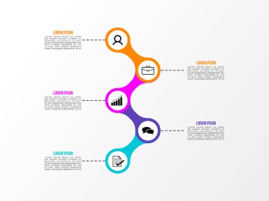 Vektör Infografik tasarım şablonu seçenekleri adımlar ve pazarlama simgeleri ile bilgi grafiği, sunumlar, süreç, diyagramları, yıllık raporlar, iş akışı düzeni için kullanılabilir. Vektör Illustration