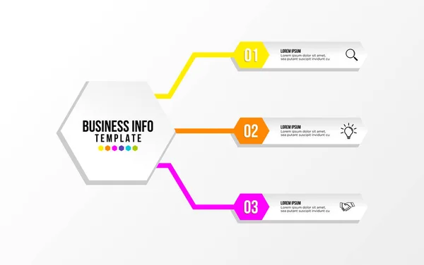 Vector Infographic Design Template Options Steps Marketing Icons Can Used — Stock Vector