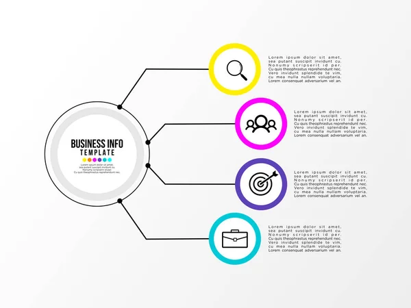 Modèle Vectoriel Conception Infographie Avec Des Étapes Options Des Icônes — Image vectorielle