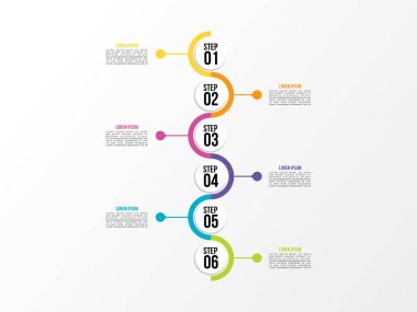 Vektör Infografik tasarım şablonu seçenekleri adımlar ve pazarlama simgeleri ile bilgi grafiği, sunumlar, süreç, diyagramları, yıllık raporlar, iş akışı düzeni için kullanılabilir. Vektör Illustration